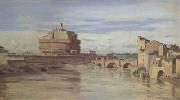 Jean Baptiste Camille  Corot The Castel Sant'Angelo and the Tiber (mk05) oil painting picture wholesale